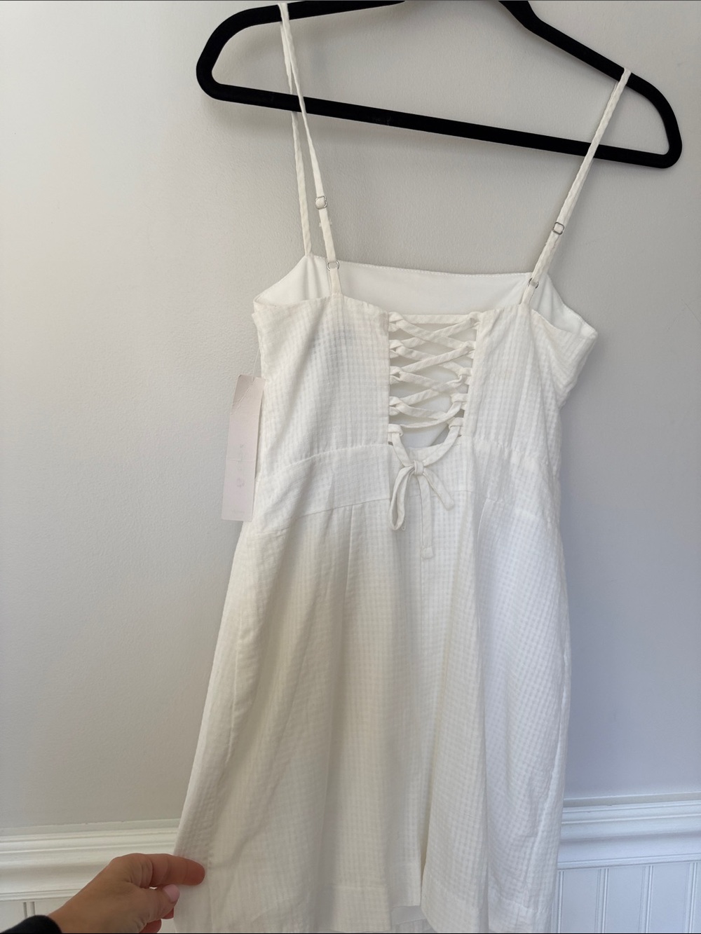 Aqua White Aqua Womens Lace Up Back Short Summer Mini Dress - Picture 5 of 7